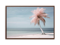 Silver Pink Beach Tree Canvas Art Print