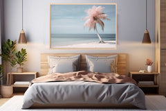 Silver Pink Beach Tree Canvas Art Print