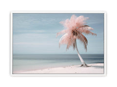 Silver Pink Beach Tree Canvas Art Print