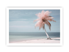 Silver Pink Beach Tree Canvas Art Print