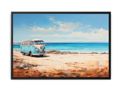 campervan Beach Art Canvas Art Print