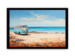 campervan Beach Art Canvas Art Print