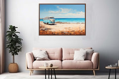campervan Beach Art Canvas Art Print