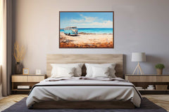 campervan Beach Art Canvas Art Print