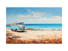 campervan Beach Art Canvas Art Print