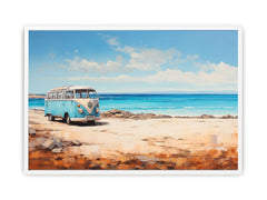 campervan Beach Art Canvas Art Print