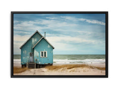 Bluehouse At The Beach Canvas Art Print
