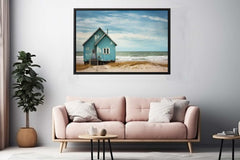 Bluehouse At The Beach Canvas Art Print