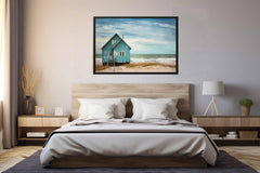 Bluehouse At The Beach Canvas Art Print