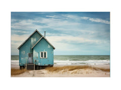Bluehouse At The Beach Canvas Art Print