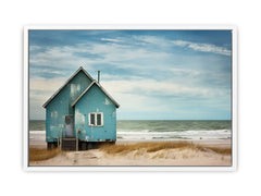 Bluehouse At The Beach Canvas Art Print