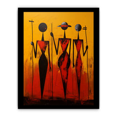 African Precisionist Art Canvas Art Print