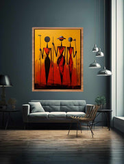 African Precisionist Art Canvas Art Print