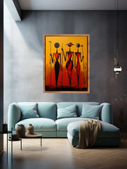 African Precisionist Art Canvas Art Print