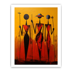 African Precisionist Art Canvas Art Print