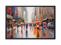 Umbrellas In New York Art Canvas Art Print