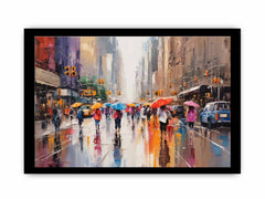 Umbrellas In New York Art Canvas Art Print