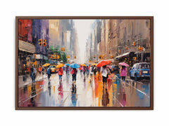 Umbrellas In New York Art Canvas Art Print