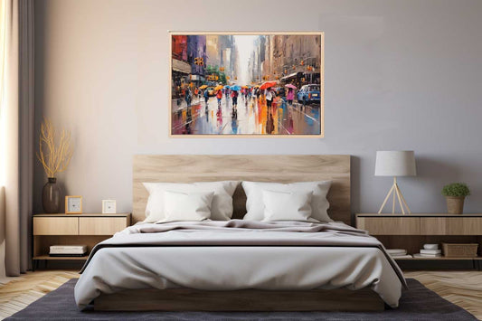 Umbrellas In New York Art Canvas Art Print