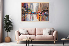 Umbrellas In New York Art Canvas Art Print