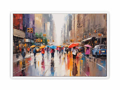 Umbrellas In New York Art Canvas Art Print