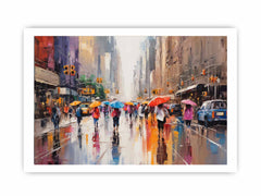 Umbrellas In New York Art Canvas Art Print