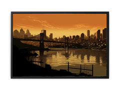 Story Bridge Sepia Art Canvas Art Print