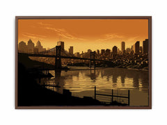 Story Bridge Sepia Art Canvas Art Print