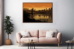 Story Bridge Sepia Art Canvas Art Print