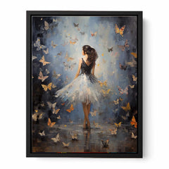Butterfly Girl Canvas Painting Print