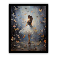 Butterfly Girl Canvas Painting Print