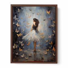 Butterfly Girl Canvas Painting Print