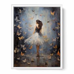 Butterfly Girl Canvas Painting Print