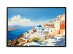 Santorini Coastline Canvas Art Print