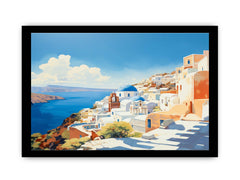Santorini Coastline Canvas Art Print