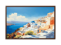 Santorini Coastline Canvas Art Print