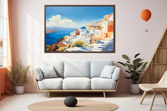 Santorini Coastline Canvas Art Print