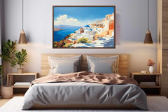 Santorini Coastline Canvas Art Print