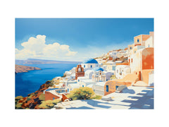 Santorini Coastline Canvas Art Print