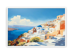 Santorini Coastline Canvas Art Print