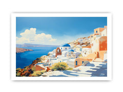 Santorini Coastline Canvas Art Print