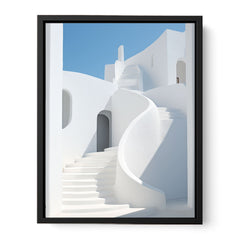 White Stairs Art Canvas Art Print