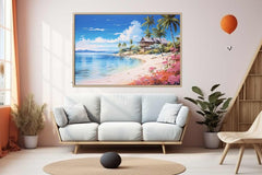 Beach Home Art Canvas Art Print
