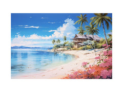 Beach Home Art Canvas Art Print