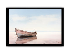 Lonely Boat Art Canvas Art Print