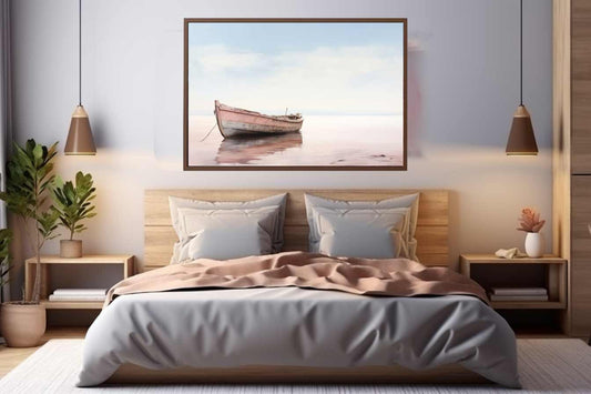 Lonely Boat Art Canvas Art Print
