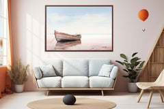 Lonely Boat Art Canvas Art Print