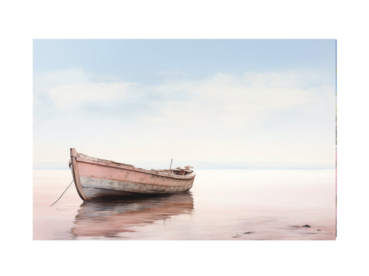 Lonely Boat Art Canvas Art Print