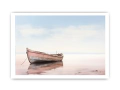Lonely Boat Art Canvas Art Print