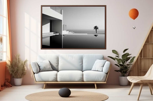 Calm Water Beach House Canvas Art Print